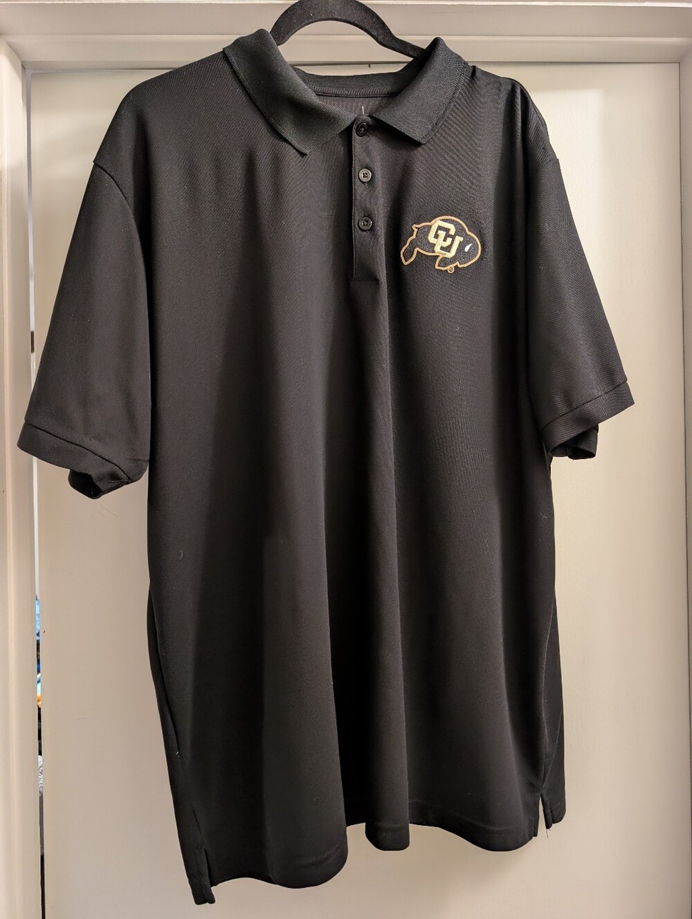 Men's Antigua Black Colorado CU Buffaloes Buffs Unshakeable Solid Polo 2XL